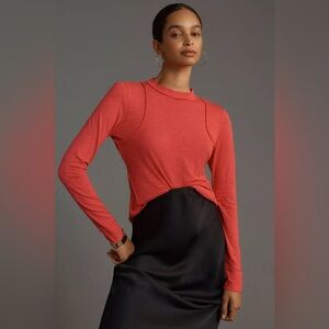 Pilcro Anthropolgie Fushia Long Sleeve Tee